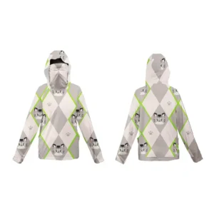 2025 spring and summer print pattern quick-drying breathable long-sleeve hooded sun protection top
