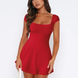 Y2K European and American fashion slim and sexy short skirt, backless tie, spicy girl one-step dress, sexy dress