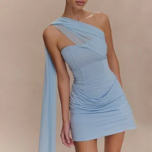 y2k's new summer sexy and hot girl strapless backless ribbon pleated mini dress