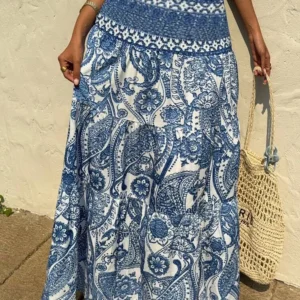 Bohemian-style printed skirt long dress