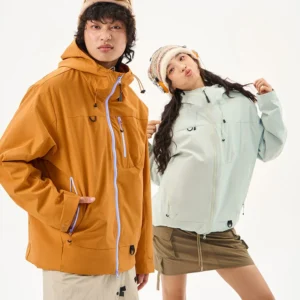 Women's three-in-one waffle inner liner windproof and waterproof functional jacket, men's outdoor hooded mountaineering suit