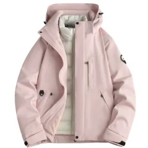 Down jacket, three-in-one women's coat, men's soft shell, hiking windproof jacket, detachable mountaineering suit